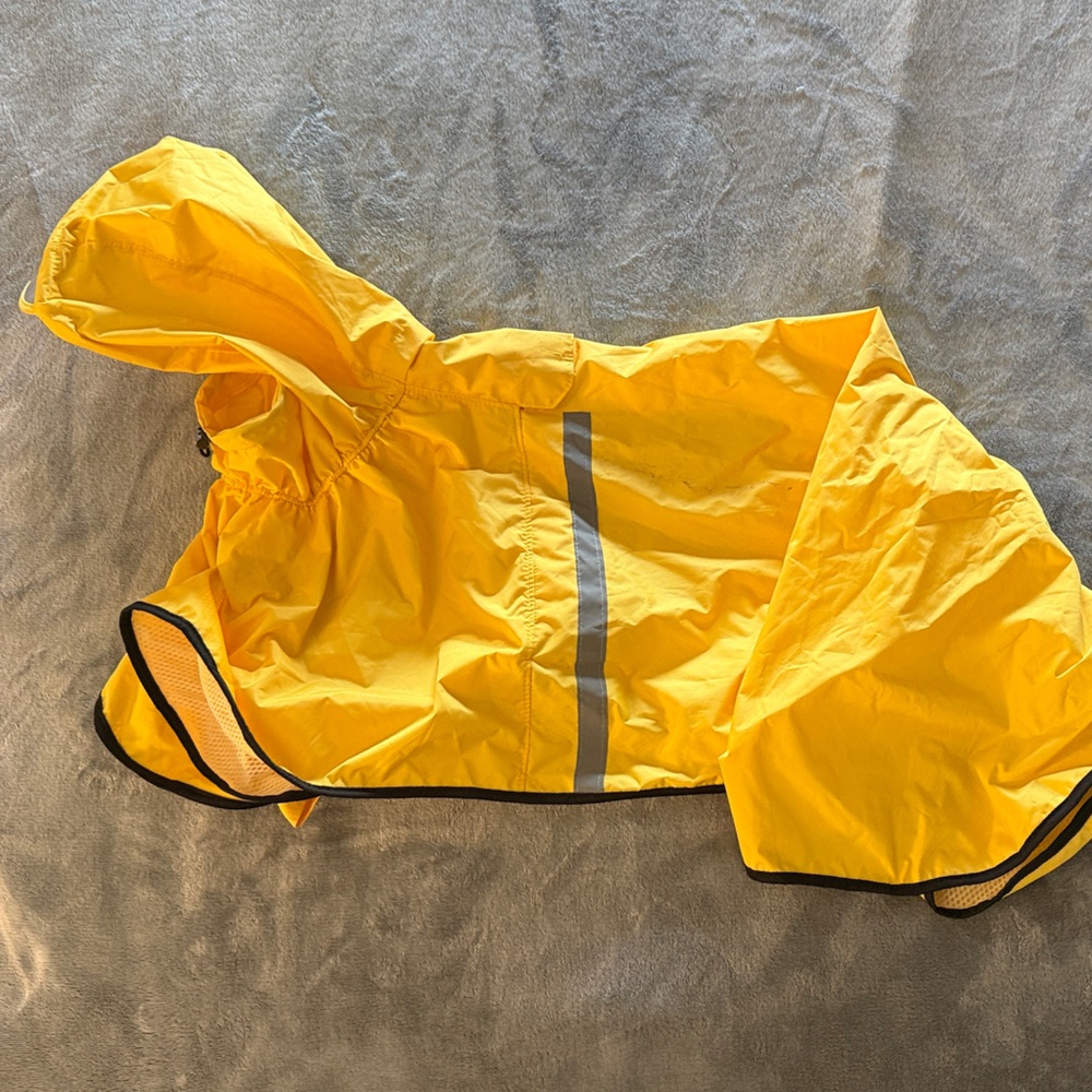Dog Yellow Hooded Rain Jacket size 6XL